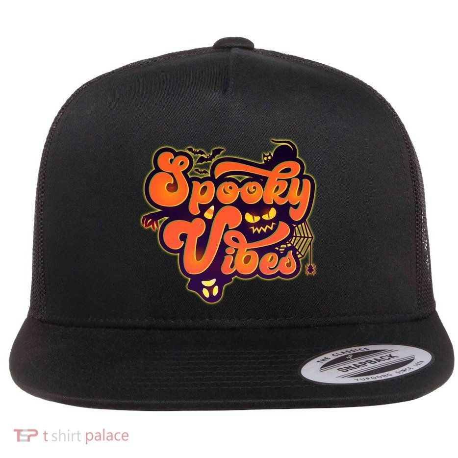Retro Halloween Spooky Vibes Flatbill Hat