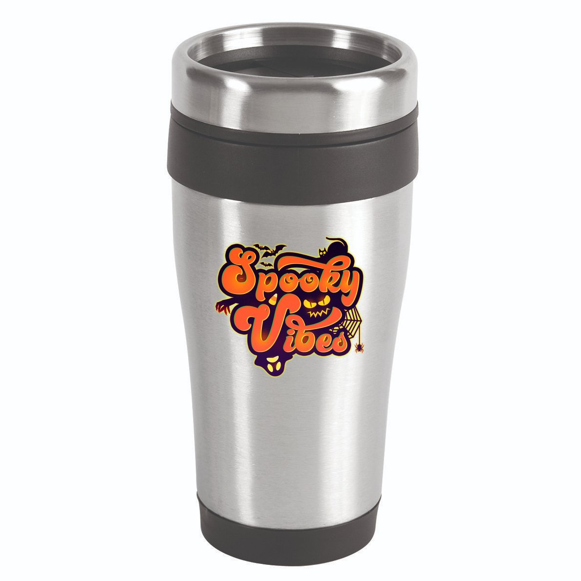 Retro Halloween Spooky Vibes 16oz Travel Tumbler
