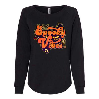 Retro Halloween Spooky Vibes Womens California Wash Sweatshirt