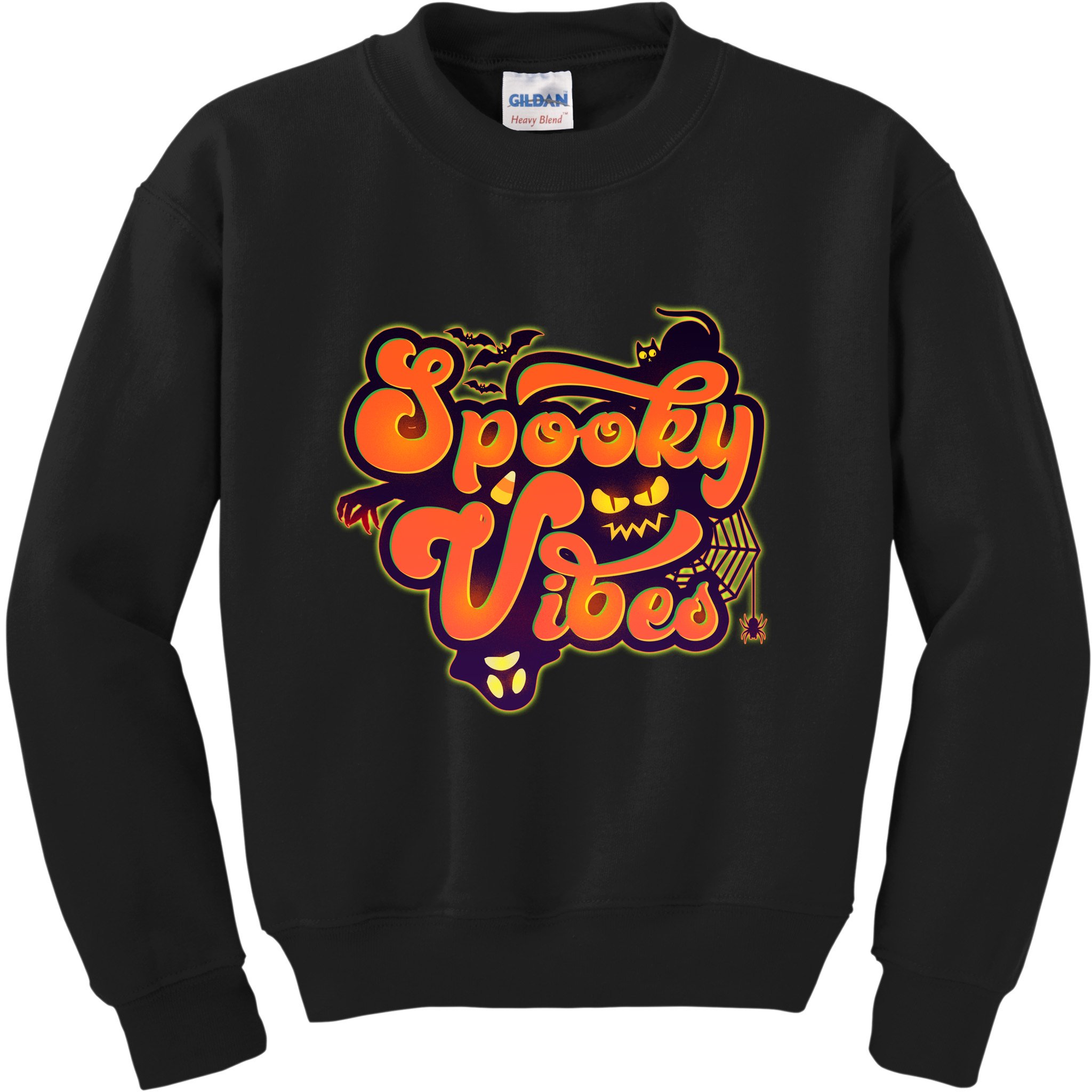 Retro Halloween Spooky Vibes Kids Sweatshirt