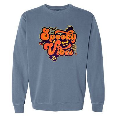 Retro Halloween Spooky Vibes Garment-Dyed Sweatshirt