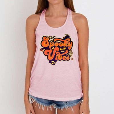 Retro Halloween Spooky Vibes Women's Knotted Racerback Tank