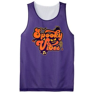 Retro Halloween Spooky Vibes Mesh Reversible Basketball Jersey Tank