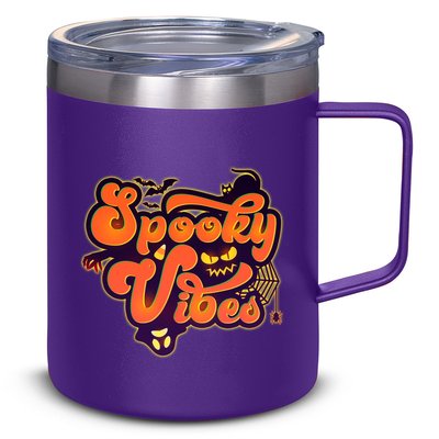 Retro Halloween Spooky Vibes 12oz Stainless Steel Coffee Mug
