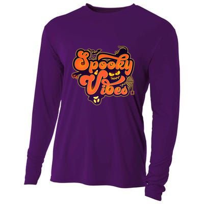 Retro Halloween Spooky Vibes Cooling Performance Long Sleeve Crew