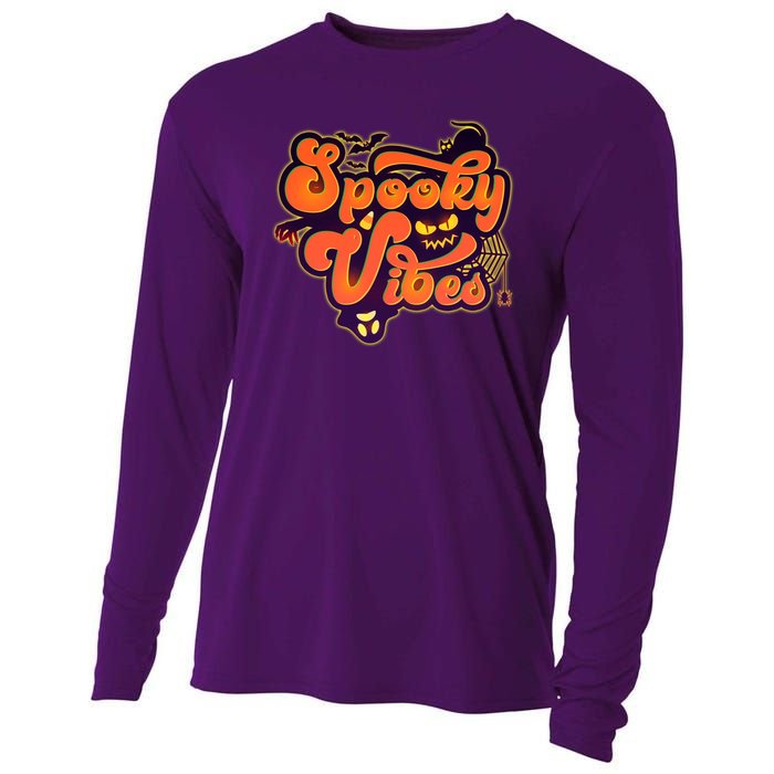 Retro Halloween Spooky Vibes Cooling Performance Long Sleeve Crew