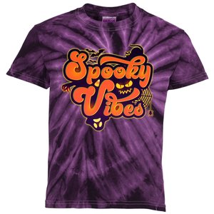 Retro Halloween Spooky Vibes Kids Tie-Dye T-Shirt