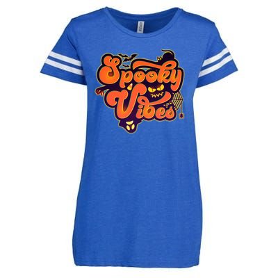 Retro Halloween Spooky Vibes Enza Ladies Jersey Football T-Shirt