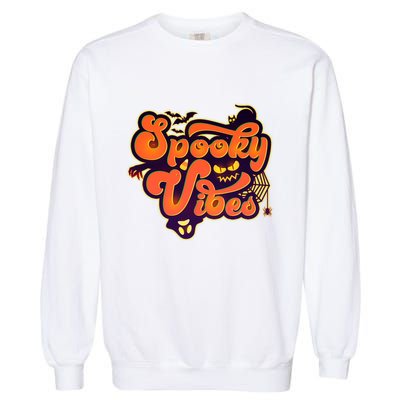 Retro Halloween Spooky Vibes Garment-Dyed Sweatshirt
