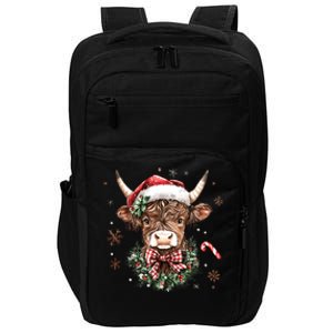 Retro Howdy Santa Cow Heifer Coquette Christmas Western Xmas Gift Impact Tech Backpack