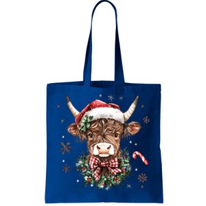 Retro Howdy Santa Cow Heifer Coquette Christmas Western Xmas Gift Tote Bag