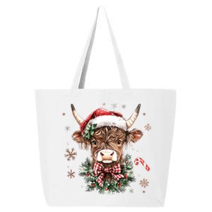 Retro Howdy Santa Cow Heifer Coquette Christmas Western Xmas Gift 25L Jumbo Tote