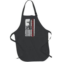 Raccoon Hunting Season USA Flag Coon Hunter Full-Length Apron With Pockets