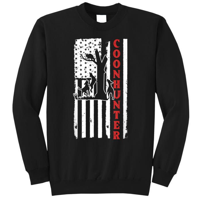 Raccoon Hunting Season USA Flag Coon Hunter Sweatshirt