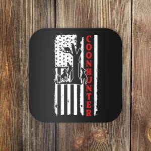 Raccoon Hunting Season USA Flag Coon Hunter Coaster