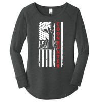 Raccoon Hunting Season USA Flag Coon Hunter Women's Perfect Tri Tunic Long Sleeve Shirt