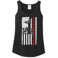 Raccoon Hunting Season USA Flag Coon Hunter Ladies Essential Tank