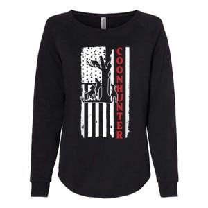 Raccoon Hunting Season USA Flag Coon Hunter Womens California Wash Sweatshirt