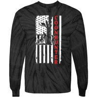 Raccoon Hunting Season USA Flag Coon Hunter Tie-Dye Long Sleeve Shirt