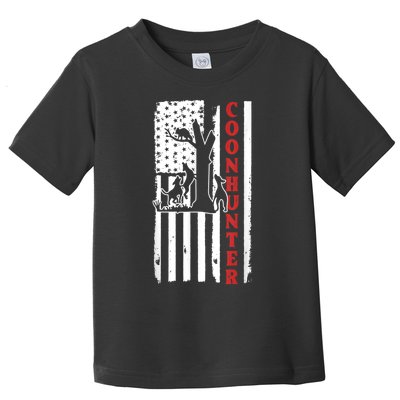 Raccoon Hunting Season USA Flag Coon Hunter Toddler T-Shirt