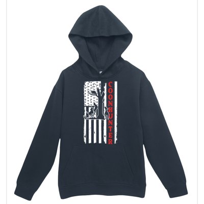 Raccoon Hunting Season USA Flag Coon Hunter Urban Pullover Hoodie