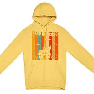 Retro Halloween Scary House Premium Pullover Hoodie