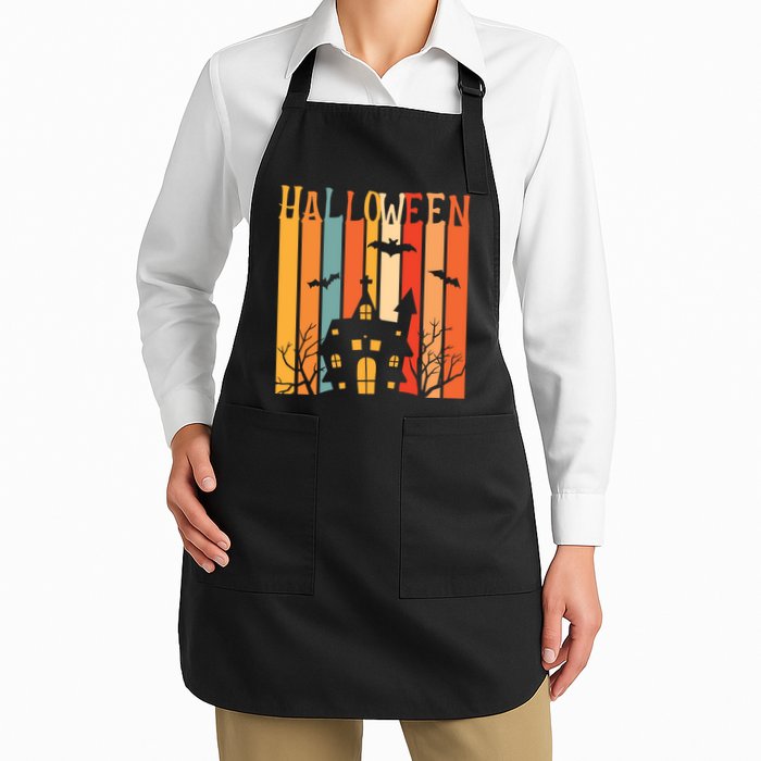 Retro Halloween Scary House Apron