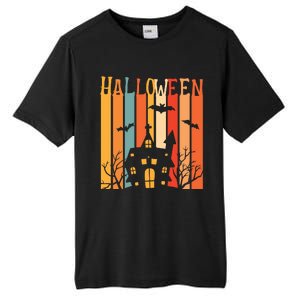 Retro Halloween Scary House Tall Fusion ChromaSoft Performance T-Shirt