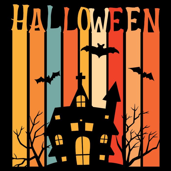 Retro Halloween Scary House Bucket Hat