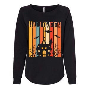 Retro Halloween Scary House Womens California Wash Sweatshirt