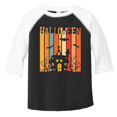 Retro Halloween Scary House Toddler Fine Jersey T-Shirt