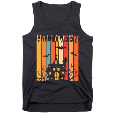 Retro Halloween Scary House Tank Top