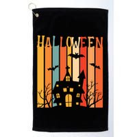 Retro Halloween Scary House Golf Towel