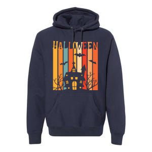 Retro Halloween Scary House Premium Hoodie