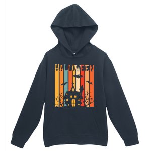 Retro Halloween Scary House Urban Pullover Hoodie