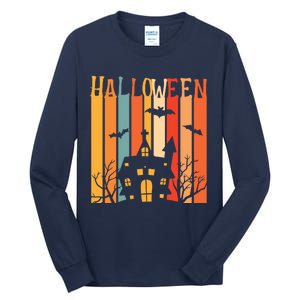 Retro Halloween Scary House Tall Long Sleeve T-Shirt