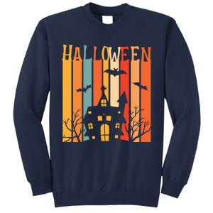 Retro Halloween Scary House Tall Sweatshirt