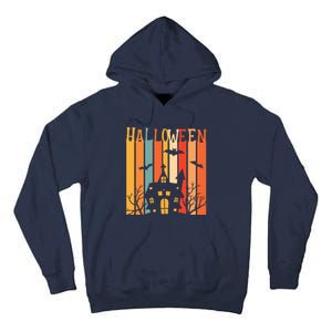 Retro Halloween Scary House Tall Hoodie