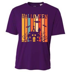 Retro Halloween Scary House Cooling Performance Crew T-Shirt