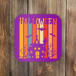 Retro Halloween Scary House Coaster