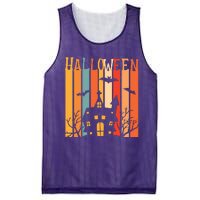 Retro Halloween Scary House Mesh Reversible Basketball Jersey Tank