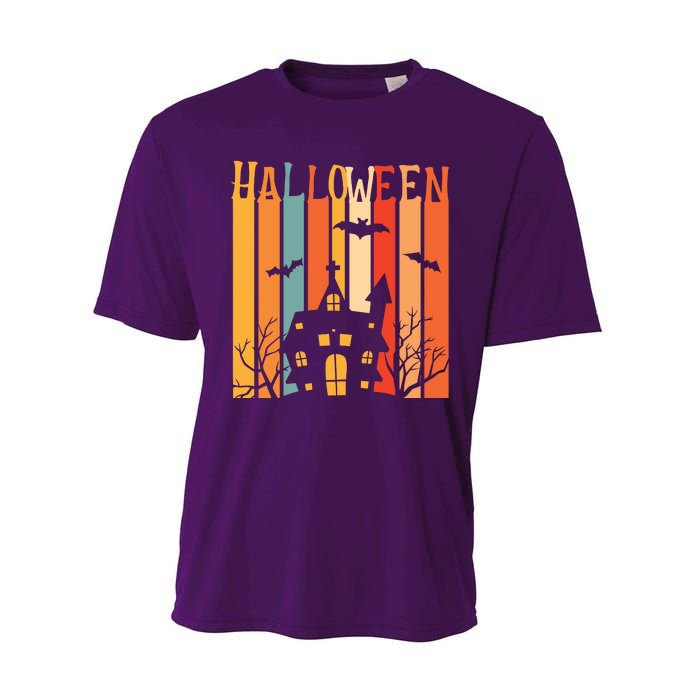 Retro Halloween Scary House Performance Sprint T-Shirt