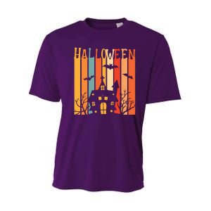 Retro Halloween Scary House Youth Performance Sprint T-Shirt