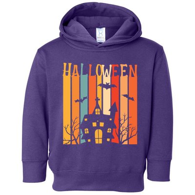Retro Halloween Scary House Toddler Hoodie
