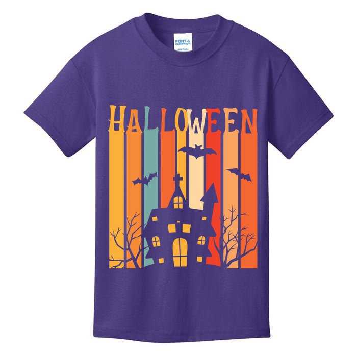 Retro Halloween Scary House Kids T-Shirt