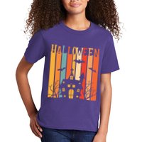 Retro Halloween Scary House Kids T-Shirt