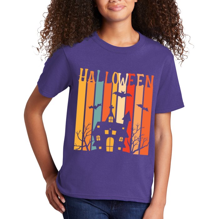 Retro Halloween Scary House Kids T-Shirt