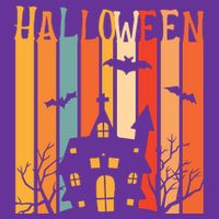 Retro Halloween Scary House Kids T-Shirt
