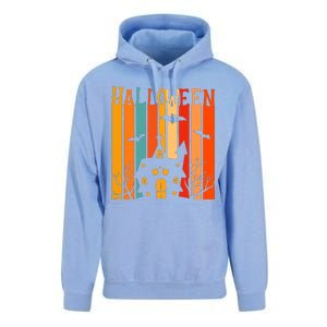 Retro Halloween Scary House Unisex Surf Hoodie