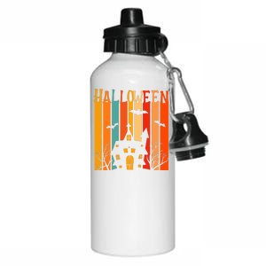 Retro Halloween Scary House Aluminum Water Bottle